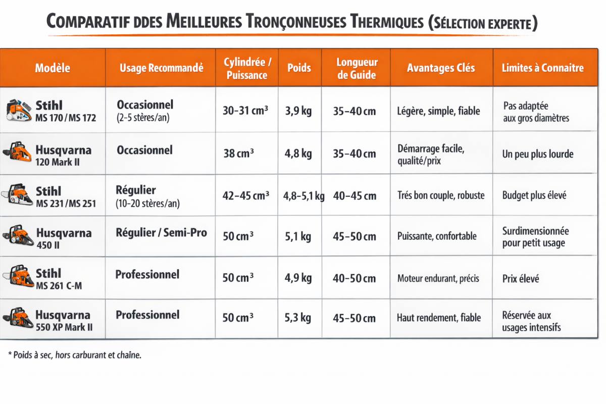 Quelle est la meilleure tronçonneuse thermique ?