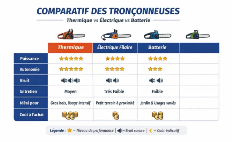 Quelle tronçonneuse choisir ? Thermique, électrique ou à batterie ?